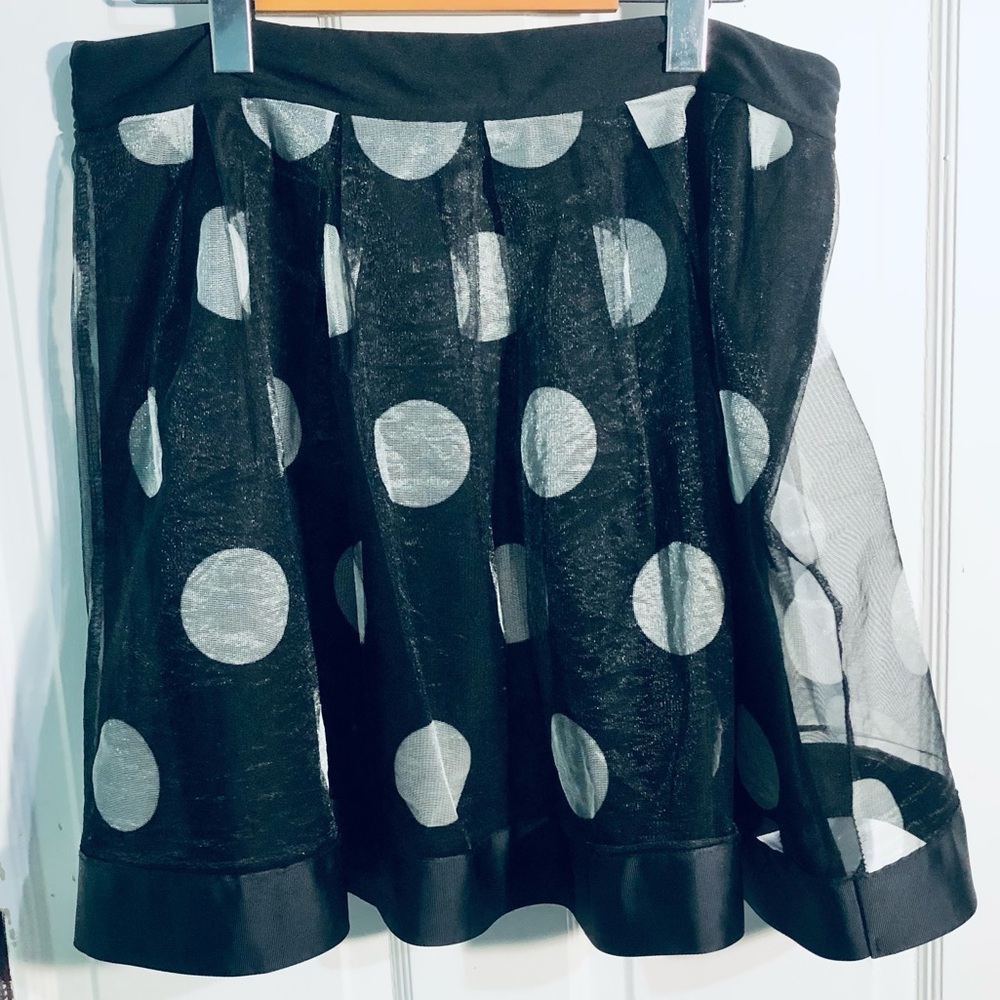 [KATIE] Polka Dot Mesh Skirt